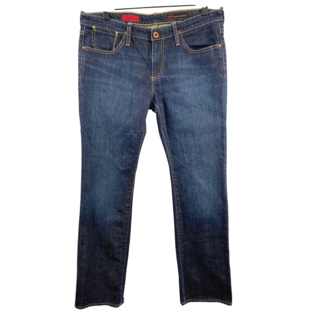 Adriano Goldshmeid Womens The Kiss Jeans 31R Blue Dark Wash Low Rise Made in USA